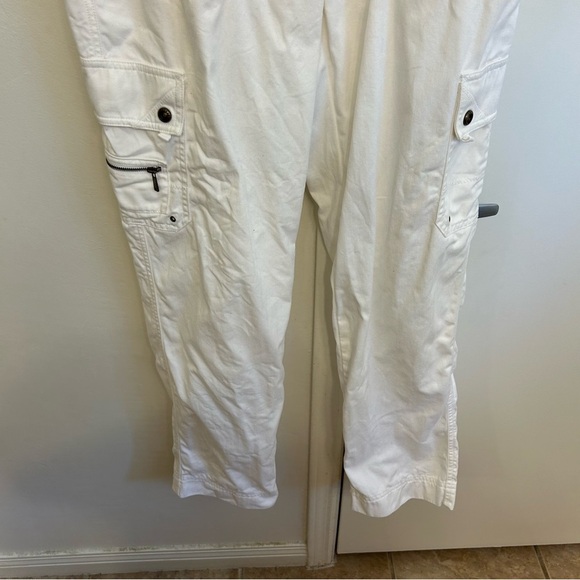 Ralph Lauren White Cargo Pants Women’s Size 10 100% Cotton - Picture 3 of 11